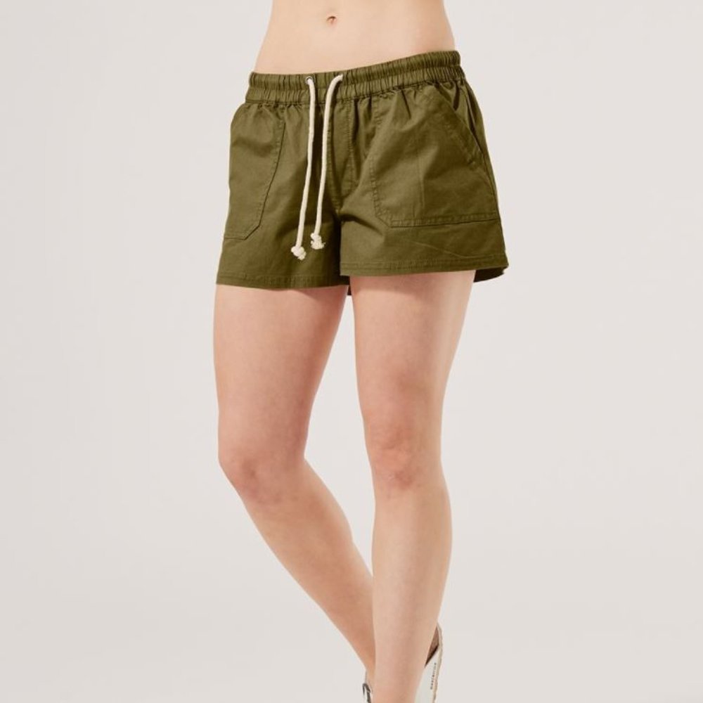Pact Woven Drawstring Shorts - Army Green - Small